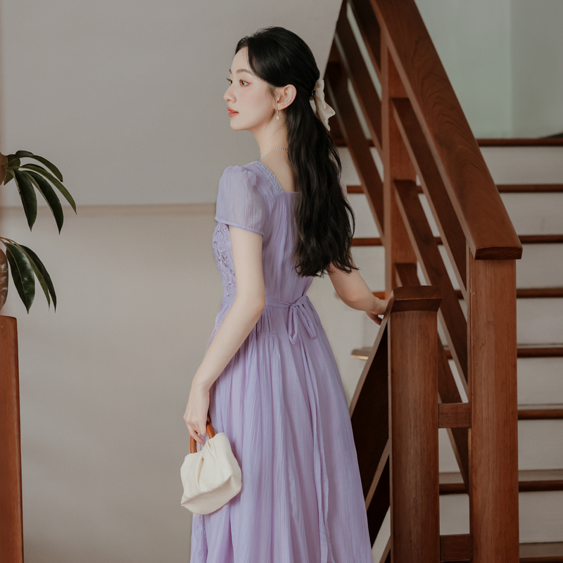 1720715912261_945401.jpg French Vintage Embroidered Flowy Slimming Short Sleeve Dress - Style 2e539f
