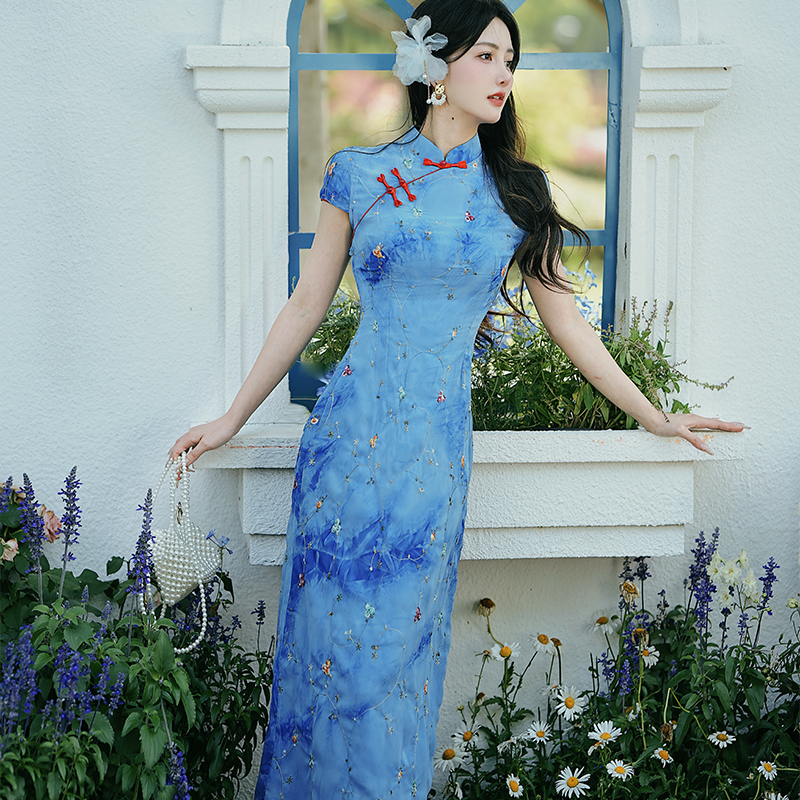 1747288763038_1ceuGa.jpg New Chinese Style Embroidered Qipao Dress for Women Summer Long Dress - Style ea06b9