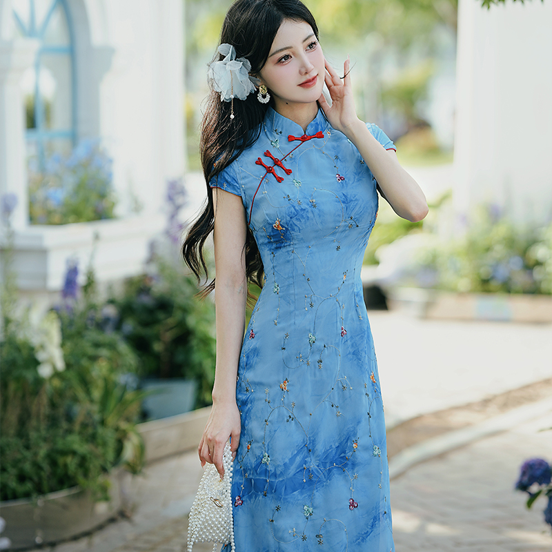 1747288816263_wdVklx.jpg New Chinese Style Embroidered Qipao Dress for Women Summer Long Dress - Style ea06b9