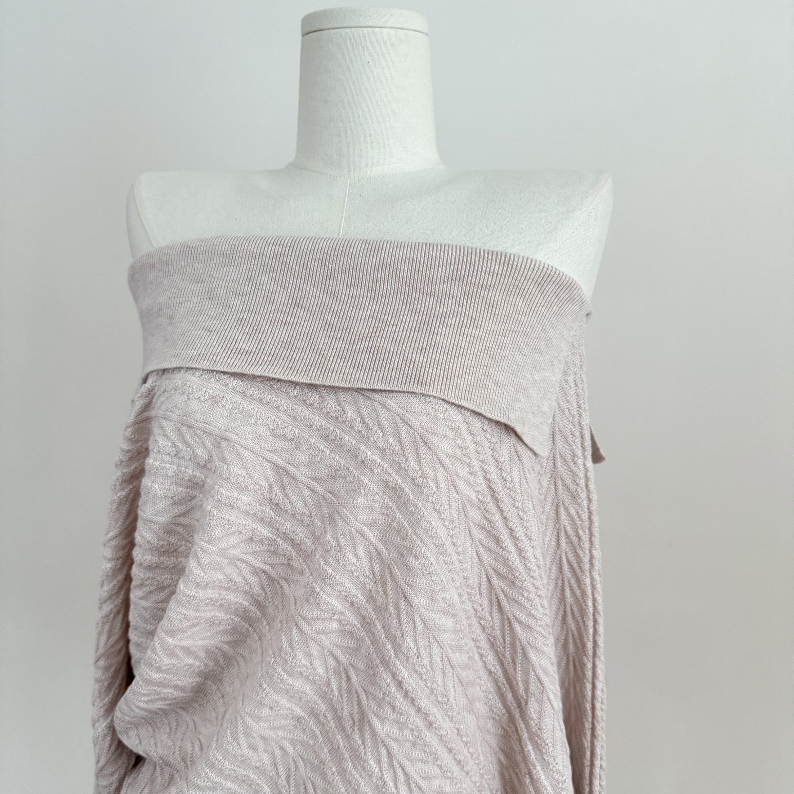 1756029848850_L8JFHE.jpeg JAYKY YANG Women Pink Wool Turn-Down Collar Long Sleeve Cable Knit Sweater Irregular Knit Top