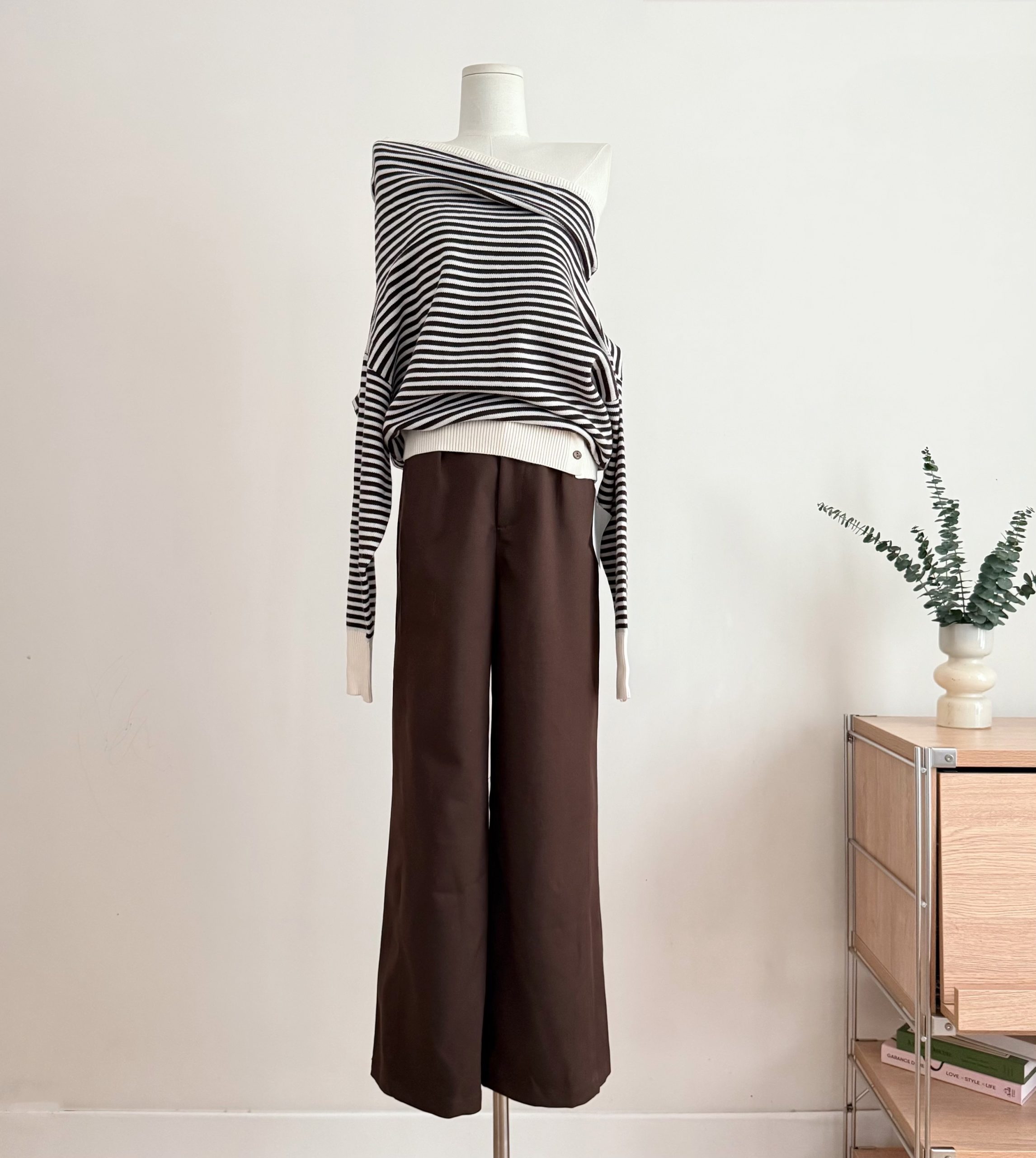 1758017673039_O3hNPw.jpeg Striped Off-Shoulder Knit Sweater for Women Korean Style Casual