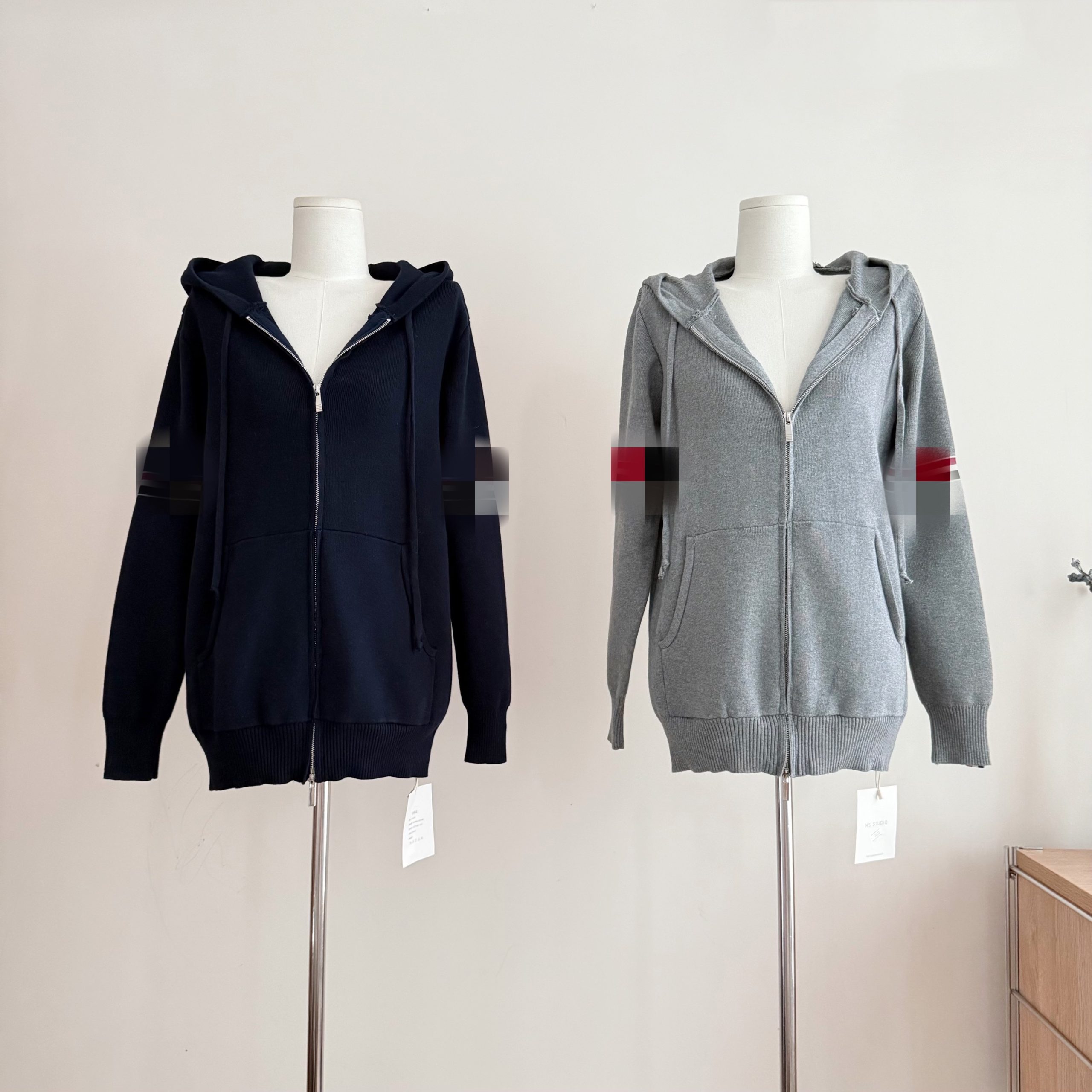 1760443628034_mlxeTq.jpeg Sydney Academy Striped Hooded Knit Cardigan Women's Casual Loose Fit