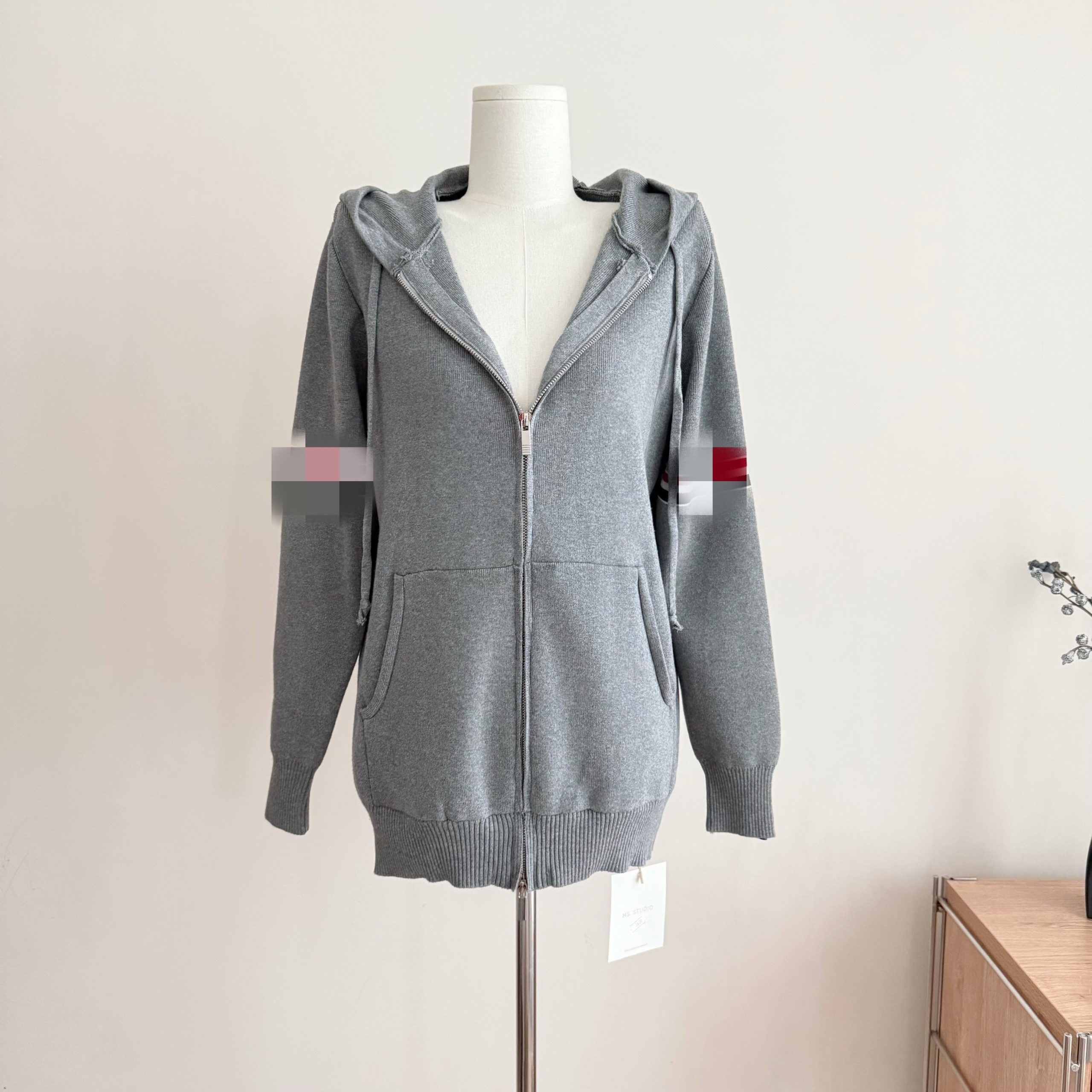 1760443636362_CUMa2z.jpeg Sydney Academy Striped Hooded Knit Cardigan Women's Casual Loose Fit