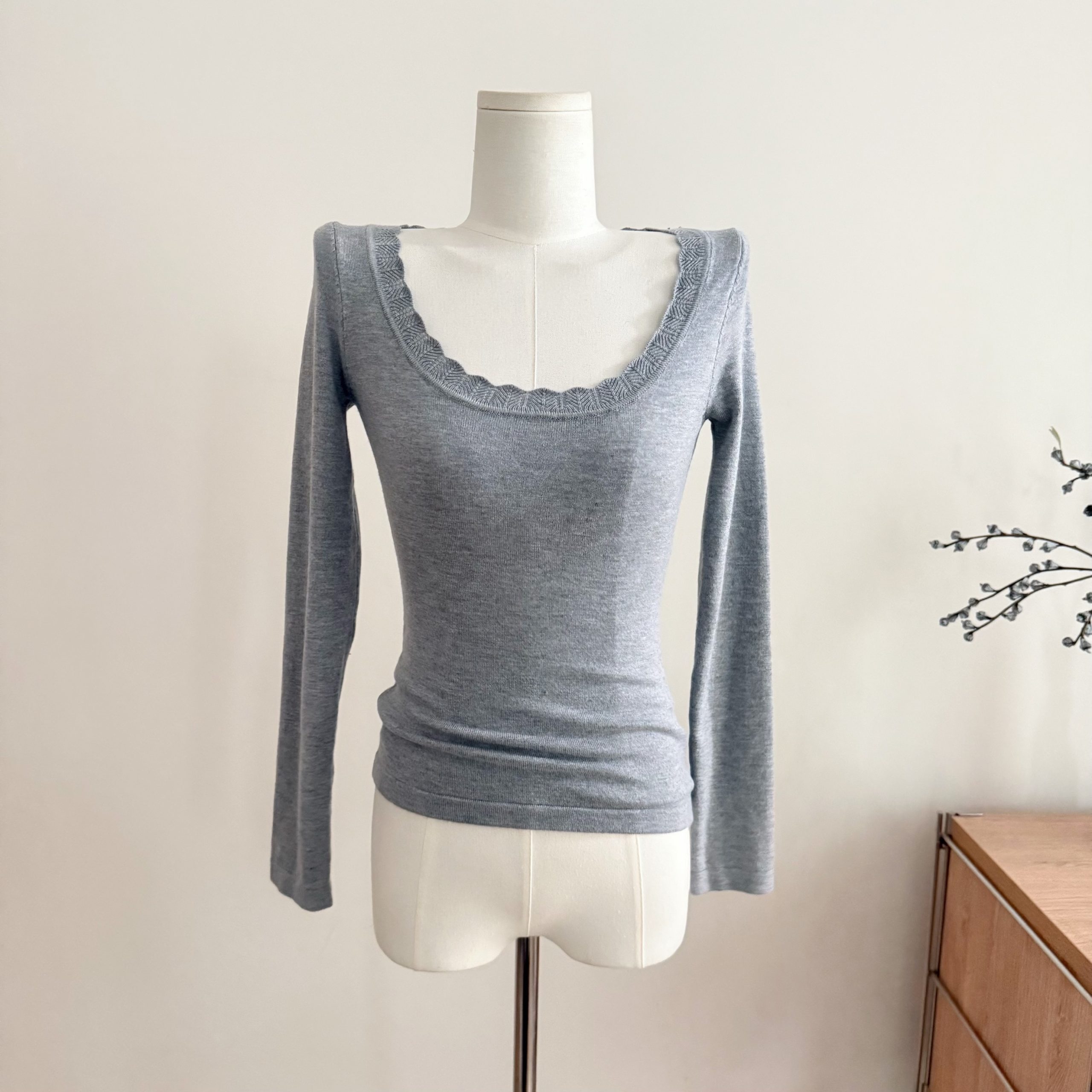 1763453799374_19JqYc.jpeg Suuuicee Women's Knit Base Layer Top with Lace Trim and Round Neck